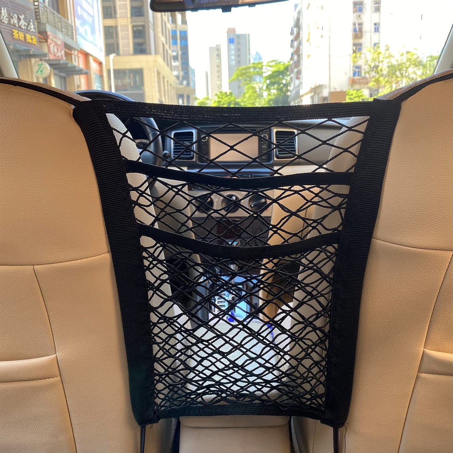 3-Layer Car Mesh Organizer, Seat Back Net Bag, Driver Storage Netting Pouch