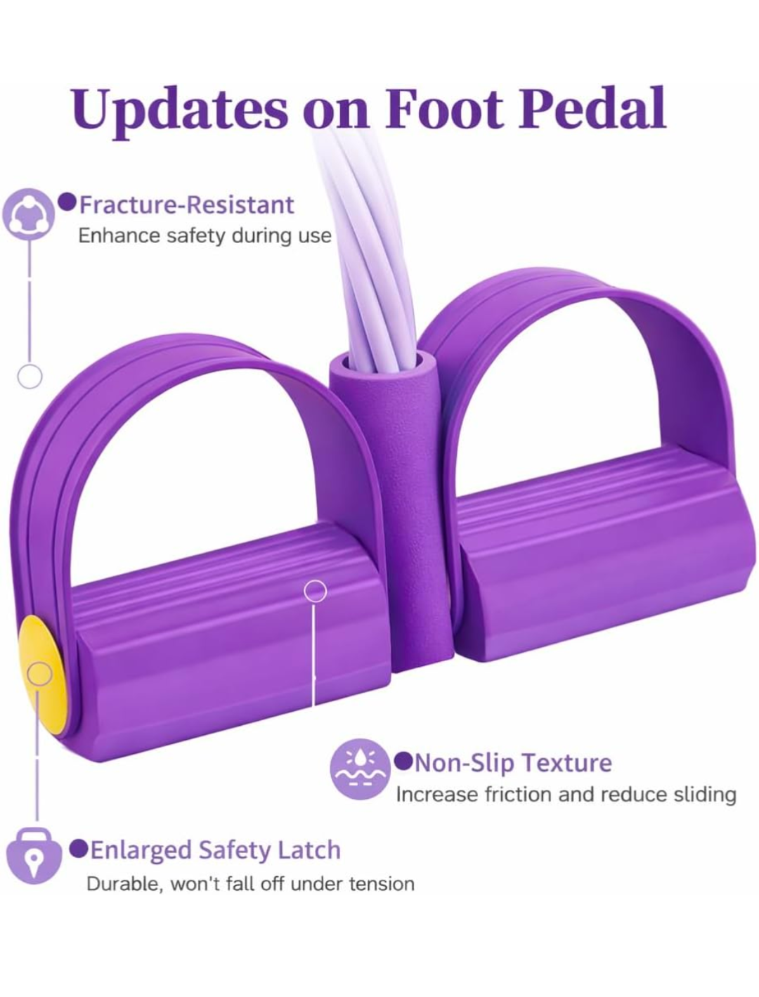 Yoga Pedal Puller Resistance Band-4 Pull Reducer Tummy Training Foot Pedal Exercise Fitness Band, Body Building Stretching Band Men and Women
