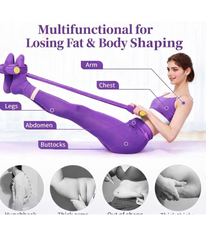 Yoga Pedal Puller Resistance Band-4 Pull Reducer Tummy Training Foot Pedal Exercise Fitness Band, Body Building Stretching Band Men and Women